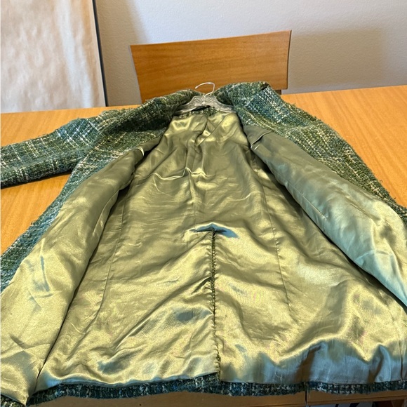 Tribal Green and Blue Tweed Pea Coat size large - Picture 3 of 7